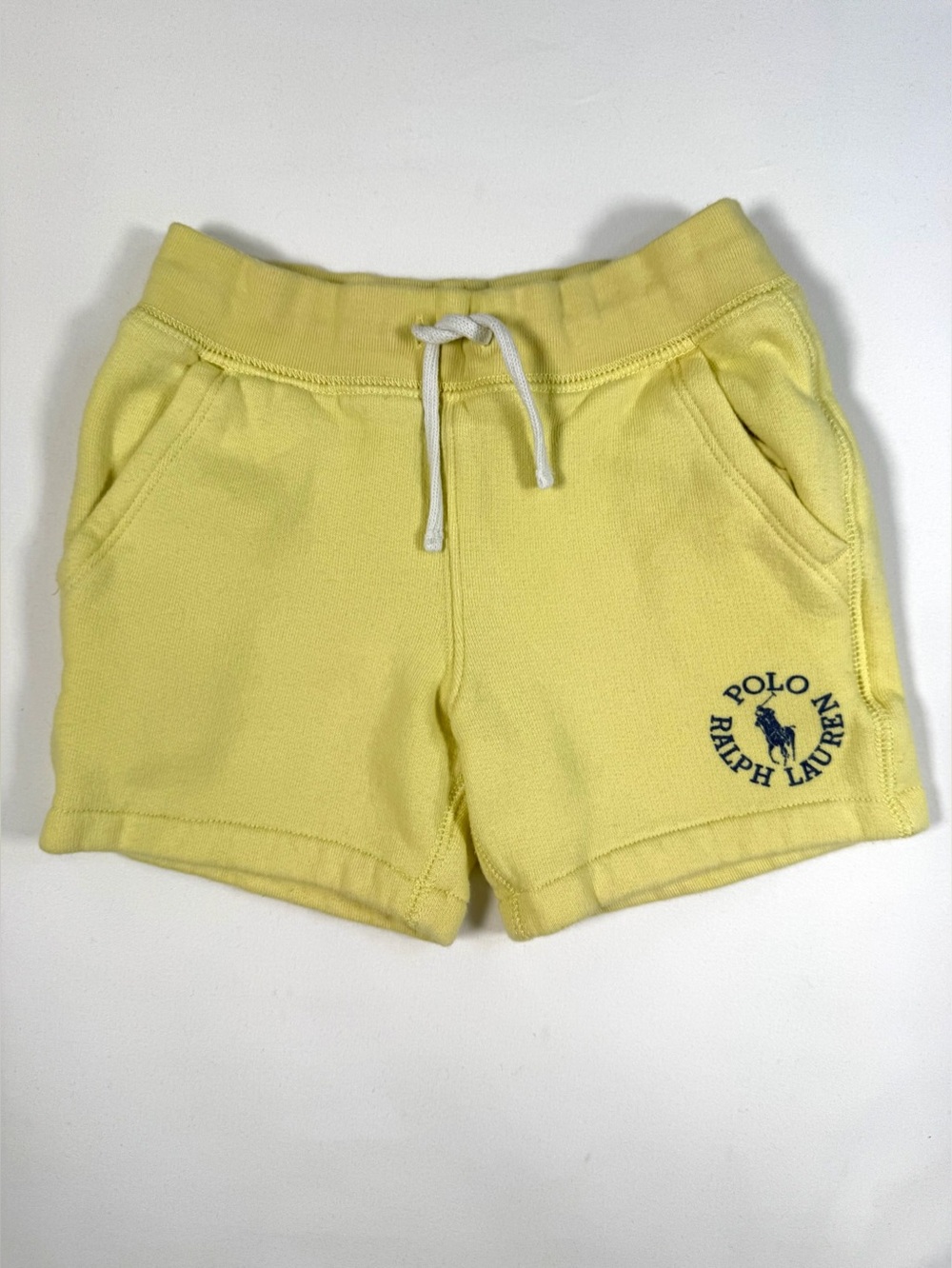POLO RALPH LAUREN Yellow Big Pony Logo Fleece Shorts‎ 2T Toddler Lounge Shorts